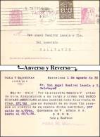 Tarjeta De La II Repúbica 'Matrona' Privatizada "Sala Y Badrinas" De Barcelona, Edifil-69FBd. - 1931-....