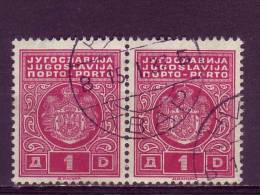 PORTO-COAT OF ARMS-1 DIN-PAIR-TYPE I-POSTMARK-HVAR-CROATIA-YUGOSLAVIA-1931 - Portomarken