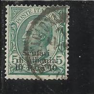 LEVANTE SCUTARI D´ALBANIA 1909 - 1911 SOPRASTAMPATO D'ITALIA ITALY OVERPRINTED 10 PA SU 5 C USATO USED OBLITERE' - European And Asian Offices