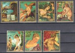 Paraguay 1973 - Art - Painting Mi 2476-82 - 7v -  MNH - Desnudos