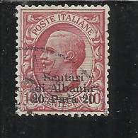 ITALY ITALIA LEVANTE SCUTARI D´ALBANIA 1909 - 1911 20 PA SU 10 C USED - Bureaux D'Europe & D'Asie