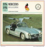 3 Fiches Voitures Mercedes / 300 SL Gullwing 1954 / Roadster 540 K 1936  / Course 1903 - Auto's