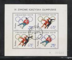 POLAND 1964 WINTER OLYMPICS INNSBRUCK AUSTRIA SET OF 8 + MS USED Ice Skating Skiing Luge Alpine Nordic Bobsleigh Speed - Winter 1964: Innsbruck