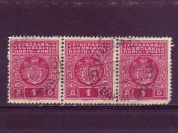 PORTO-COAT OF ARMS-1 DIN-3 IN A ROW-TYPE I-POSTMARK-MAKARSKA-CROATIA-YUGOSLAVIA-1931 - Postage Due