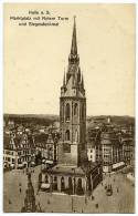 ALLEMAGNE : HALLE A. S. - MARKTPLATZ MIT ROTEM TURM UND SIEGESDENKMAL - Halle (Saale)