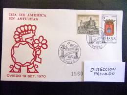 ESPAÑA ESPAGNE 1970 FDC 1560 ASTURIAS OVIEDO DIA De Las AMERICAS Edifil 1639 -1744 Yvert 1328 -1399 - Cartas & Documentos