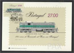 PORTUGAL - LOCOMOTIVA DIESEL ALCO 1500 - 125 ANOS CAMINHO DE FERRO - BPC 7 - 2 SCANS - CARTE MAXIMUM - MAXICARD - Maximum Cards & Covers