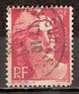 Timbre France Y&T N° 721A (02) Obl.  Marianne De Gandon.  6 F. Rose Carminé. Cote 0,15 € - 1945-54 Marianne De Gandon