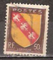 Timbre France Y&T N° 757 (05) Obl.  Armoiries De Lorraine.  50 C. Brun, Jaune Et Rouge. Cote 0,15 € - 1941-66 Armoiries Et Blasons