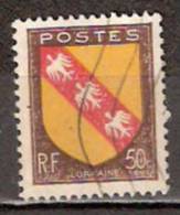 Timbre France Y&T N° 757 (06) Obl.  Armoiries De Lorraine.  50 C. Brun, Jaune Et Rouge. Cote 0,15 € - 1941-66 Stemmi E Stendardi