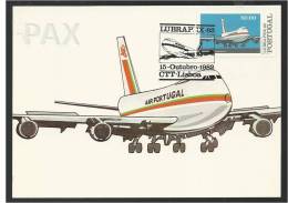 TAP AIR PORTUGAL - BOEING 747 . 2828 NAVIGATOR JET - LUBRAPEX 82 - BPC 23 - 2 SCANS - CARTE MAXIMUM - MAXICARD - Maximum Cards & Covers