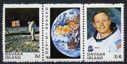 28737 - LABEL - Davaar Island 1970 Apollo 11 Moon Landing Unmounted Mint Perf Set Of 3 - Cinderella