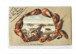 UK Margate, Gruss, Jetty, Pier, Crevettes, Carte Gaufrée, Ed Munns 12888, 1906, Dos 1900 - Margate