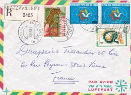 MARCOPHILIE, CONGO, Lettre RECOM., Cachet 198078 BRAZZAVILLE, REVOLUTION SERPENT TOURISME  /3332 - Otros & Sin Clasificación