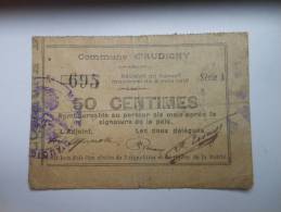 Aisne 02 Audigny , 1ère Guerre Mondiale 50 Centimes - Notgeld