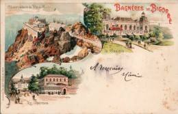 65....HAUTES PYRÉNÉES.....BAGNERES DE BIGORRE...DOS AV 1900....... ..ÉCRITE. ‹(•¿• )› - Bagneres De Bigorre