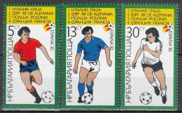 Spain 1982 World Cup, Bulgaria Mi3127-9 Sports, Soccer - 1982 – Espagne