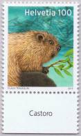 Switzerland 2012 Biber Beaver Castor ** MNH Castoro, Inscript. Italiana - Rodents