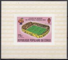 Spain 1982 World Cup, Congo ScC277 Soccer, Stadium, Imperf Sheet - 1982 – Espagne