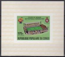 Spain 1982 World Cup, Congo ScC280 Soccer, Stadium, Imperf Sheet - 1982 – Espagne