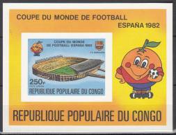 Spain 1982 World Cup, Congo ScC281 Soccer, Stadium, Imperf - 1982 – Espagne