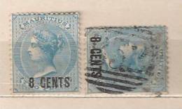 MAURITIUS 1878 MAURICE VICTORIA REINE SURCHARGE 8c/2c 2items Mounted - Maurice (...-1967)