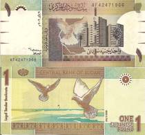 Sudan P-64, 1 Pound, Pigeons / Bank Of Sudan Building, Khartoum - Soedan