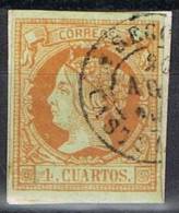 Sello 4 C Isabel II 1860, Fechador SEGORBE (Castellon), Num 52 º - Usados
