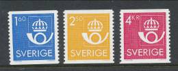 Sweden 1985. Facit  # 1333-1335.The Postal Office Emblem, Steel Engraving Recess, ,  See Scann, MNH (**) - Nuevos