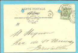 56 Op Kaart Met Stempel ANVERS Met Firmaperforatie (perfin) " J P B & C " Van JOHN P. BEST & C° - 1863-09