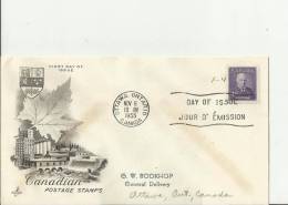 CANADA 1955– FDC  RICHARD BEDFORD BENNETT  W 1 ST  OF 4 C ADDR TO OTTAWA  POSTM. OTTAWA – ONT NOV 8 RE1007 - 1952-1960