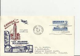 CANADA 1957– FDC  ALL SEASONS PLAYGROUND – FISHING   W 1 ST  OF 5 C ADDR TO BUXTON – U.KINGDOM  POSTM OTTAWA-ONT MAR 7 R - 1952-1960