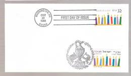 FDC Hanukkah Plus Hanukkah Israel Stamp - 1991-2000