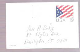 Postal Card - US Flag - Postmarked Queens, NY - 1981-00