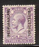 Bechuanland 1925-27 King George 3p Ovptd MInt Hinged - 1885-1964 Bechuanaland Protectorate