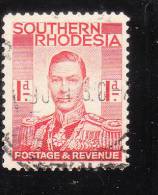 Southern Rhodesia 1937 King George VI 1p Used - Rodesia Del Sur (...-1964)