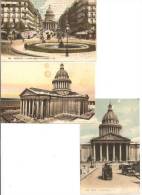 75 -  PARIS 5e -  Lot De 3 Cartes - Le Panthéon  Et La Rue Soufflot - Couleur - Animation Bus à Impériale, Journaux... - Panthéon