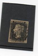 Penny Black 1840 Gran Bretagna - Il Primo Francobollo Emesso E Annullato Al Mondo - Usados