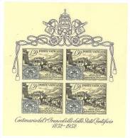 CITTA´ DEL VATICANO - CENTENARIO PRIMI FRANCOBOLLI DELLO STATO PONTIFICIO BF 1 ANNO 1952  - NUOVO ** MNH - Gebraucht