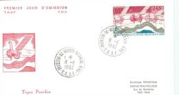 TAAF ENV FDC 1992 TOPES POSEIDON - FDC