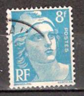 Timbre France Y&T N° 810 (04) Obl.  Mariann De Gandon.  8 F. Bleu Clair. Cote 0,30 € - 1945-54 Marianne Of Gandon