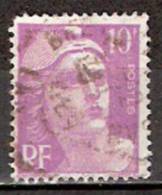 Timbre France Y&T N° 811 (04) Obl.  Mariann De Gandon.  10 F. Lilas. Cote 0,15 € - 1945-54 Marianne De Gandon