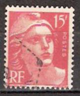 Timbre France Y&T N° 813 (05) Obl.  Mariann De Gandon.  15 F. Rouge. Cote 0,15 € - 1945-54 Marianne Of Gandon