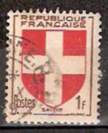 Timbre France Y&T N° 836 (03) Obl.  Armoiries De Savoie.  1 F. Brun Et Rouge. Cote 0,50 € - 1941-66 Escudos Y Blasones