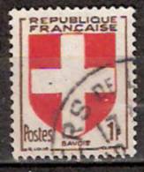 Timbre France Y&T N° 836 (04) Obl.  Armoiries De Savoie.  1 F. Brun Et Rouge. Cote 0,50 € - 1941-66 Coat Of Arms And Heraldry