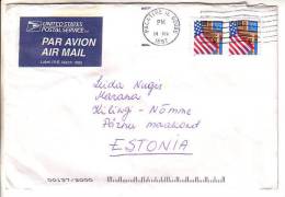 GOOD USA Postal Cover To ESTONIA 1997 - Good Stamped: Flags - Lettres & Documents