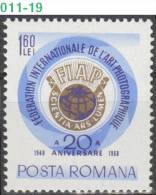 ROMANIA, 1968, Intl. Fed. Of Photograpic Art, 20th Anniv,  MNH (**), Sc. 2040 / 2712 - Photography