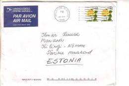 GOOD USA Postal Cover To ESTONIA 1998 - Good Stamped: Roses - Cartas & Documentos