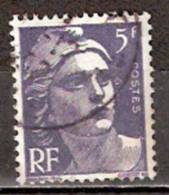 Timbre France Y&T N° 883 (02) Obl.  Marianne De Gandon. 5 F. Violet. Cote 0,15 € - 1945-54 Marianne Of Gandon