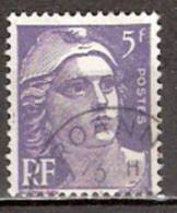 Timbre France Y&T N° 883 (04) Obl.  Marianne De Gandon. 5 F. Violet. Cote 0,15 € - 1945-54 Marianne Of Gandon